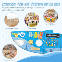 Shark Activity Wall Busy Board for Toddlers – Montessori Sensory Learning Toy