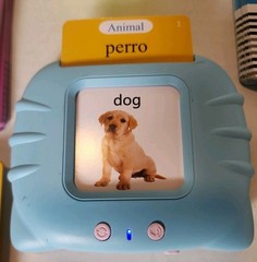 Talking Flash Card Learning Toy Blue Travel Rechargeable Handheld (T191)