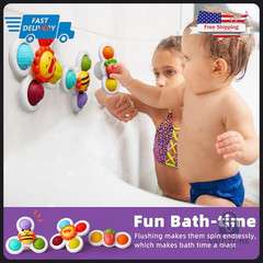 3 Pack LiKee Suction Cup Sensory Toys for Babies – Multi-Color Silicone