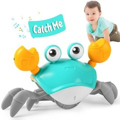 Crawling Baby Toy, Dancing Walking Tummy Time Toys for Infant 3-12 Crab Green