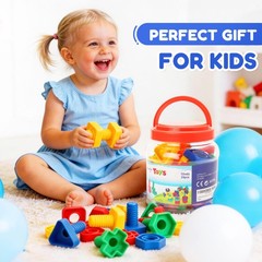 Nuts and Bolts, 24pcs Fine Motor Skills Occupational Therapy Toys for Kids, S…