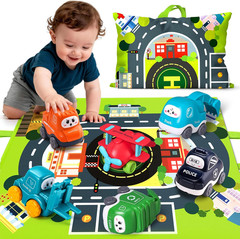 Big Cartoon Truck Car Toys for 1 Year Old Boy with Playmat/Storage Bag|Baby and