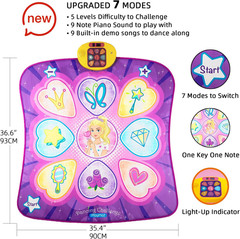 Dance Mat Toys for Girls Ages 3-10 | Dance Pad with LED Lights, Adjustable Volum