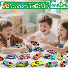 20 Pack 3.4 Inch Metal Pull Back Toy Cars, Toys for Boys Girls Toddlers 3,4,5…