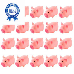 HAKACC 20 PCS Mini Squeezable Pig Bath 1.5×1.5×2.5 Inch (Pack of 20), Pink