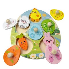 Easter Wooden Peg Puzzles Montessori Educational Toys for Toddlers 1-3 Years,…