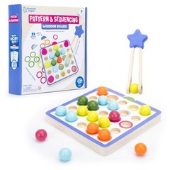 Pattern & Sequencing Wooden Board – Color Matching Toy for Kids, Fine Motor K…
