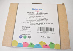 Hieoby Montessori Wooden Beads Sequencing Toy Set Stacking Blocks Pack Kit