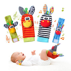 Baby Toys 0-6 Months, Wrist Rattles Foot Finder Socks Set, Infant Rattle Socks a