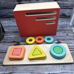 Lovevery Count and Slide Ring Chute Geo Puzzle The Realist Play Kit Montessori