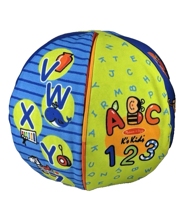 Melissa & Doug 2-in-1 Talking Ball ABC 123 Sounds Soft Baby Learning Toy