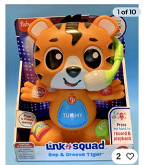 Fisher-Price Link Squad Bop & Groove Tiger Baby Learning Toy with Music & Lights